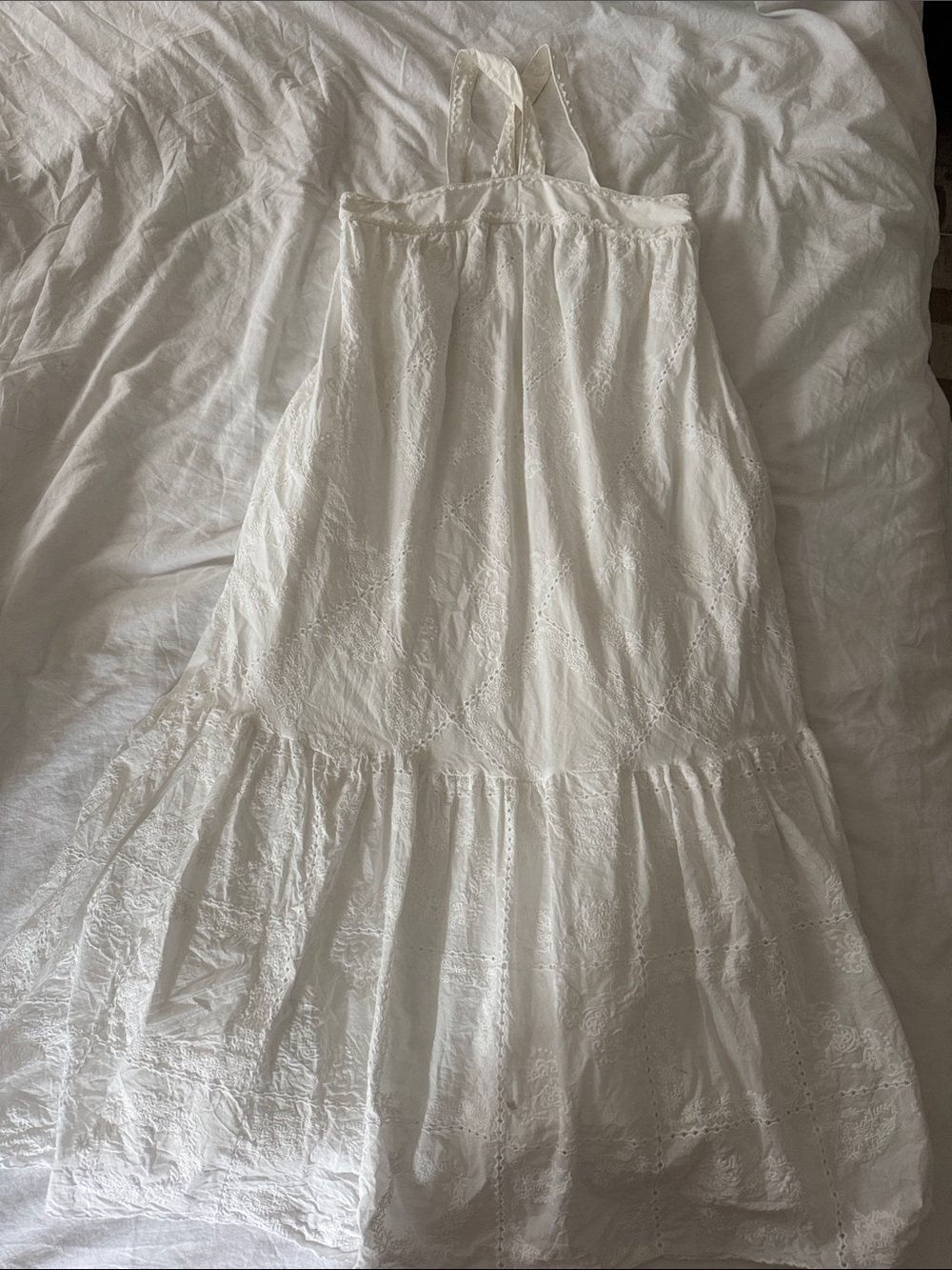 En Saison White Halter Eyelet Dress